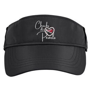 Chucks And Pearls 2021 Valentine Heart Hbcu Red Gift Great Gift Adult Drive Performance Visor