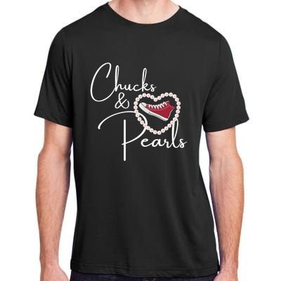 Chucks And Pearls 2021 Valentine Heart Hbcu Red Gift Great Gift Adult ChromaSoft Performance T-Shirt