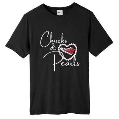 Chucks And Pearls 2021 Valentine Heart Hbcu Red Gift Great Gift Tall Fusion ChromaSoft Performance T-Shirt