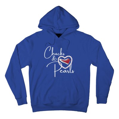 Chucks And Pearls 2021 Valentine Heart Hbcu Red Gift Great Gift Hoodie