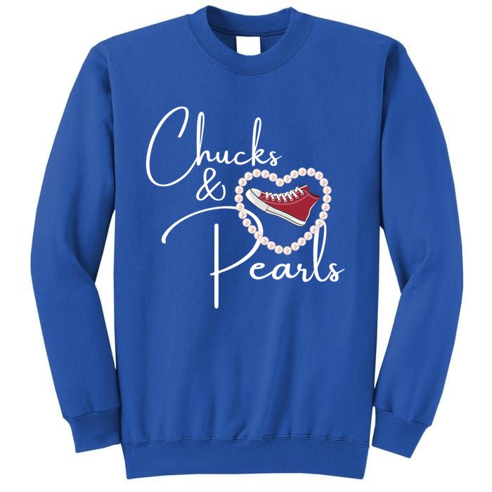 Chucks And Pearls 2021 Valentine Heart Hbcu Red Gift Great Gift Sweatshirt