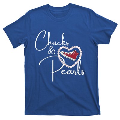 Chucks And Pearls 2021 Valentine Heart Hbcu Red Gift Great Gift T-Shirt