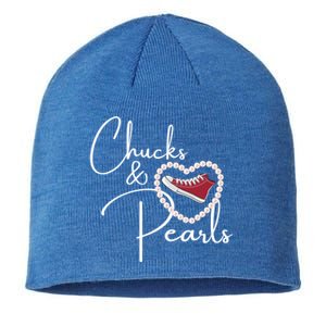 Chucks And Pearls 2021 Valentine Heart Hbcu Red Gift Great Gift Sustainable Beanie