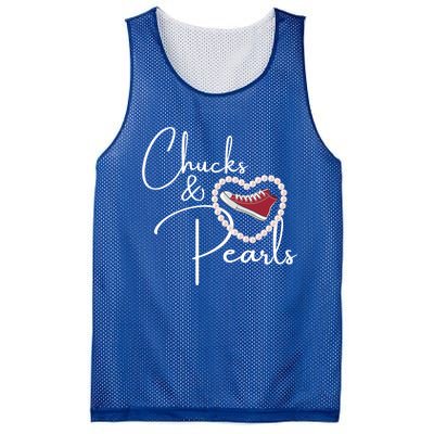 Chucks And Pearls 2021 Valentine Heart Hbcu Red Gift Great Gift Mesh Reversible Basketball Jersey Tank