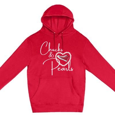 Chucks And Pearls 2021 Valentine Heart Hbcu Red Gift Great Gift Premium Pullover Hoodie