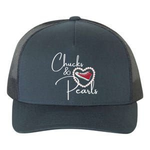 Chucks And Pearls 2021 Valentine Heart Hbcu Red Gift Great Gift Yupoong Adult 5-Panel Trucker Hat