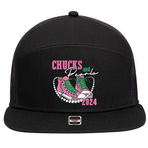 Chucks And Pearls IM With Her Kamala 2024 7 Panel Mesh Trucker Snapback Hat