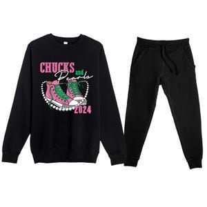 Chucks And Pearls IM With Her Kamala 2024 Premium Crewneck Sweatsuit Set