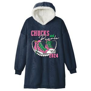 Chucks And Pearls IM With Her Kamala 2024 Hooded Wearable Blanket