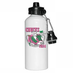 Chucks And Pearls IM With Her Kamala 2024 Aluminum Water Bottle