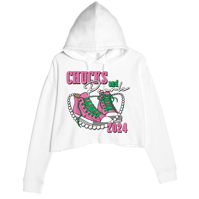 Chucks And Pearls IM With Her Kamala 2024 Crop Fleece Hoodie