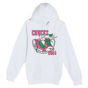 Chucks And Pearls IM With Her Kamala 2024 Premium Pullover Hoodie