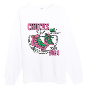 Chucks And Pearls IM With Her Kamala 2024 Premium Crewneck Sweatshirt