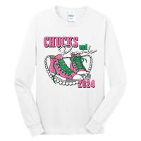 Chucks And Pearls IM With Her Kamala 2024 Tall Long Sleeve T-Shirt