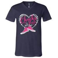 Chucks And Pearls 2024 IM With Her Kamala 2024 V-Neck T-Shirt