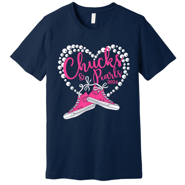 Chucks And Pearls 2024 IM With Her Kamala 2024 Premium T-Shirt