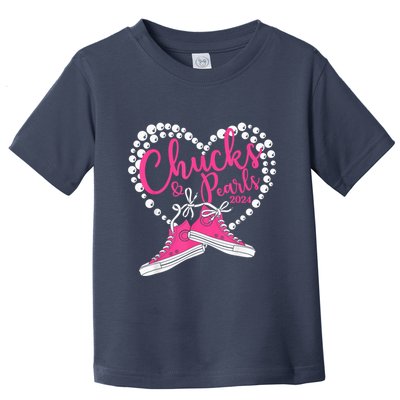 Chucks And Pearls 2024 IM With Her Kamala 2024 Toddler T-Shirt