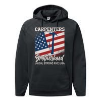 Capenters Brotherhood Union Strong NYC USA Performance Fleece Hoodie