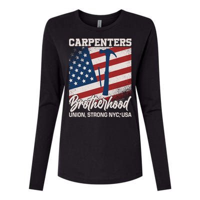 Capenters Brotherhood Union Strong NYC USA Womens Cotton Relaxed Long Sleeve T-Shirt