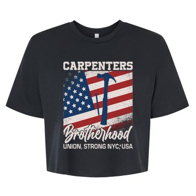 Capenters Brotherhood Union Strong NYC USA Bella+Canvas Jersey Crop Tee