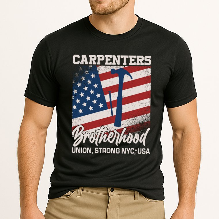 Capenters Brotherhood Union Strong NYC USA Cooling Performance Crew T-Shirt