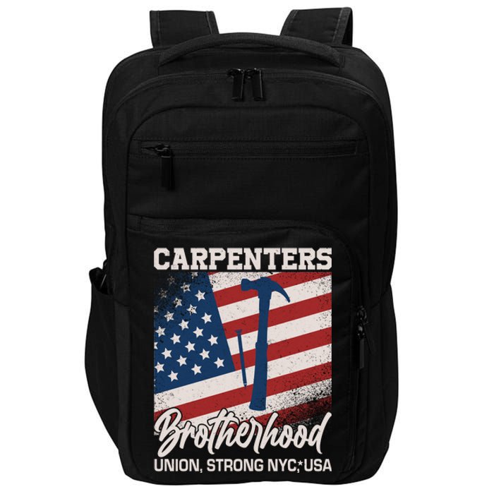 Capenters Brotherhood Union Strong NYC USA Impact Tech Backpack