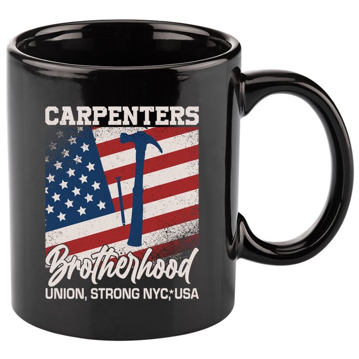 Capenters Brotherhood Union Strong NYC USA 11oz C Handle Ceramic Mug