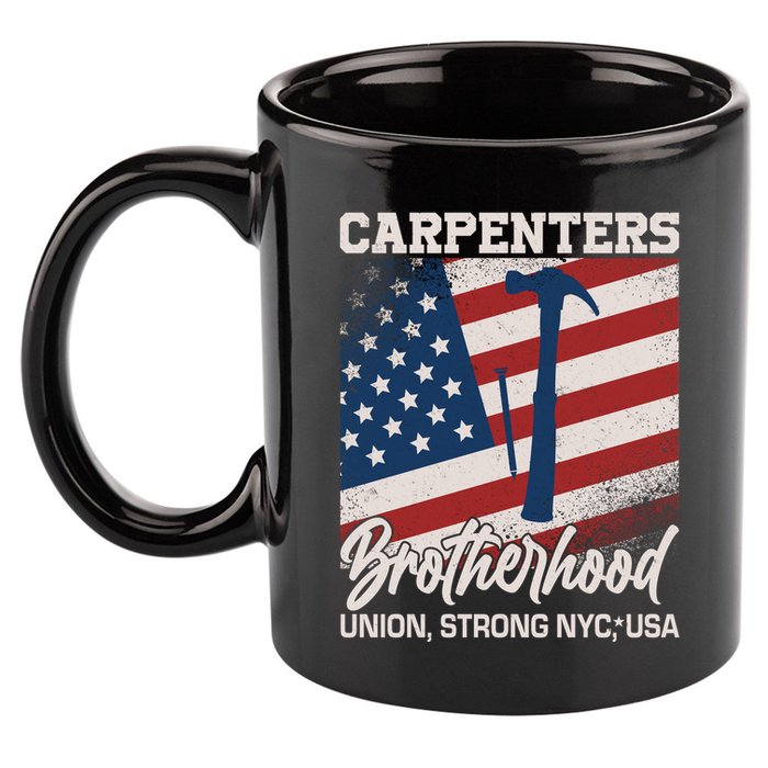 Capenters Brotherhood Union Strong NYC USA 11oz C Handle Ceramic Mug