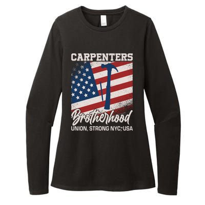 Capenters Brotherhood Union Strong NYC USA Womens CVC Long Sleeve Shirt