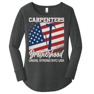 Capenters Brotherhood Union Strong NYC USA Women's Perfect Tri Tunic Long Sleeve Shirt