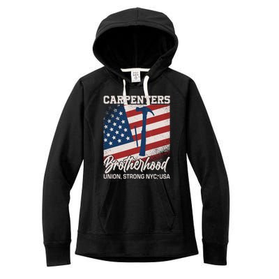 Capenters Brotherhood Union Strong NYC USA Women's Fleece Hoodie