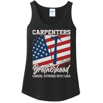 Capenters Brotherhood Union Strong NYC USA Ladies Essential Tank