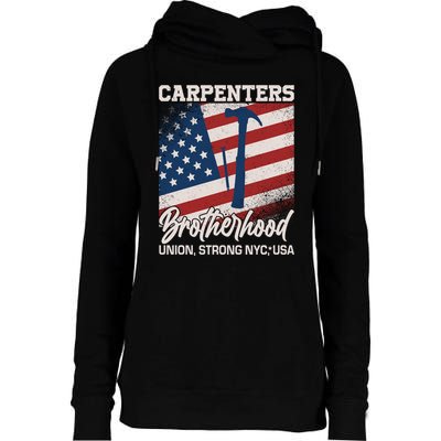 Capenters Brotherhood Union Strong NYC USA Womens Funnel Neck Pullover Hood