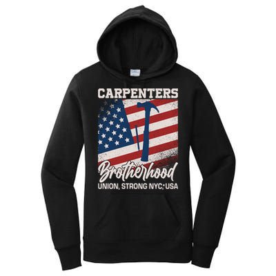 Capenters Brotherhood Union Strong NYC USA Women's Pullover Hoodie