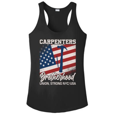 Capenters Brotherhood Union Strong NYC USA Ladies PosiCharge Competitor Racerback Tank