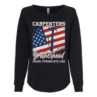 Capenters Brotherhood Union Strong NYC USA Womens California Wash Sweatshirt