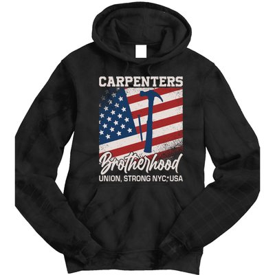 Capenters Brotherhood Union Strong NYC USA Tie Dye Hoodie