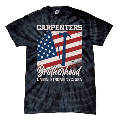 Capenters Brotherhood Union Strong NYC USA Tie-Dye T-Shirt