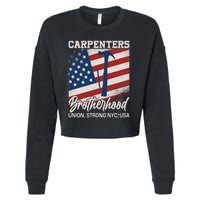 Capenters Brotherhood Union Strong NYC USA Cropped Pullover Crew