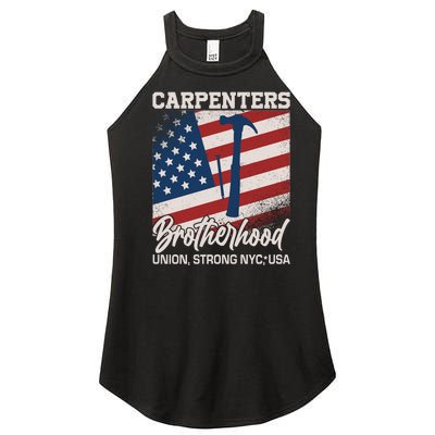 Capenters Brotherhood Union Strong NYC USA Women's Perfect Tri Rocker Tank