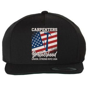 Capenters Brotherhood Union Strong NYC USA Wool Snapback Cap