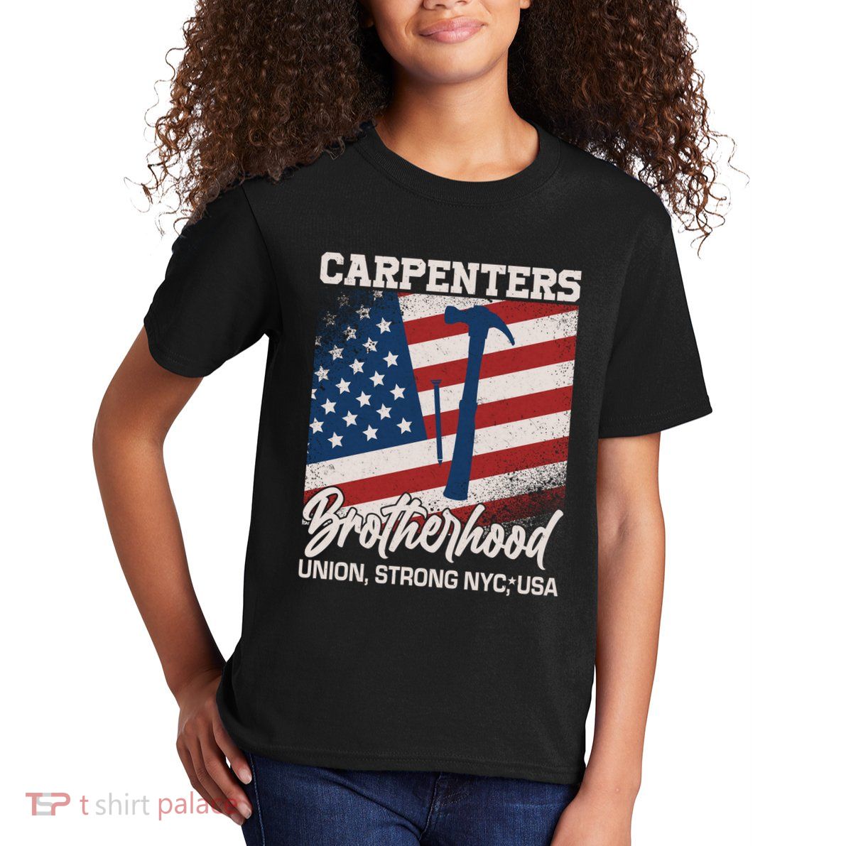 Capenters Brotherhood Union Strong NYC USA Kids T-Shirt