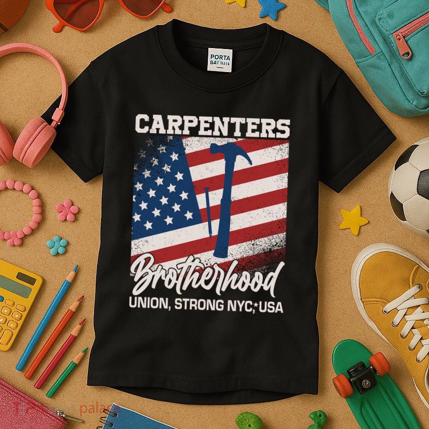 Capenters Brotherhood Union Strong NYC USA Kids T-Shirt