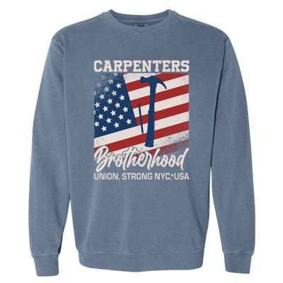 Capenters Brotherhood Union Strong NYC USA Garment-Dyed Sweatshirt