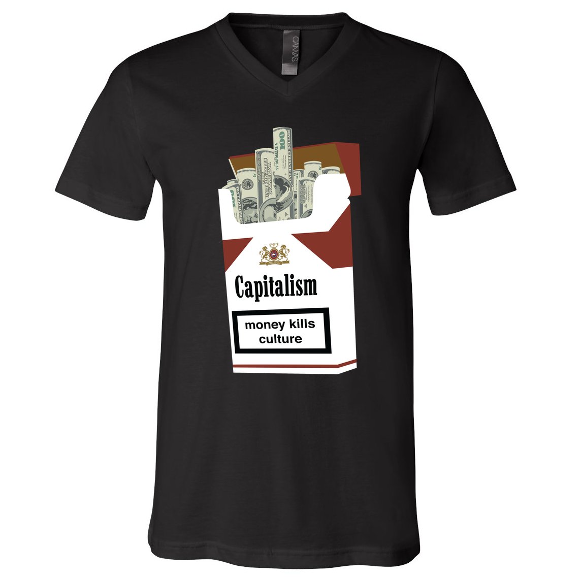 Capitalism Money Kills Culture V-Neck T-Shirt