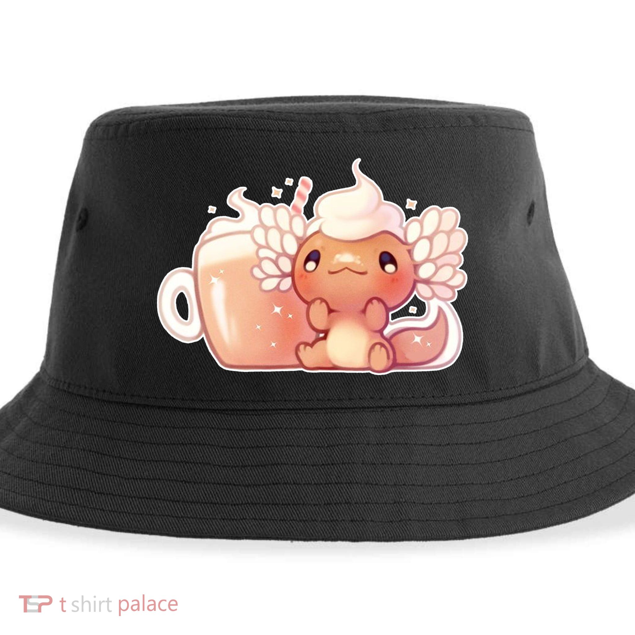 Cappuccino Axolotl Sustainable Bucket Hat