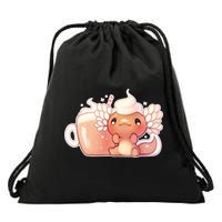 Cappuccino Axolotl Drawstring Bag