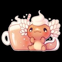 Cappuccino Axolotl Drawstring Bag