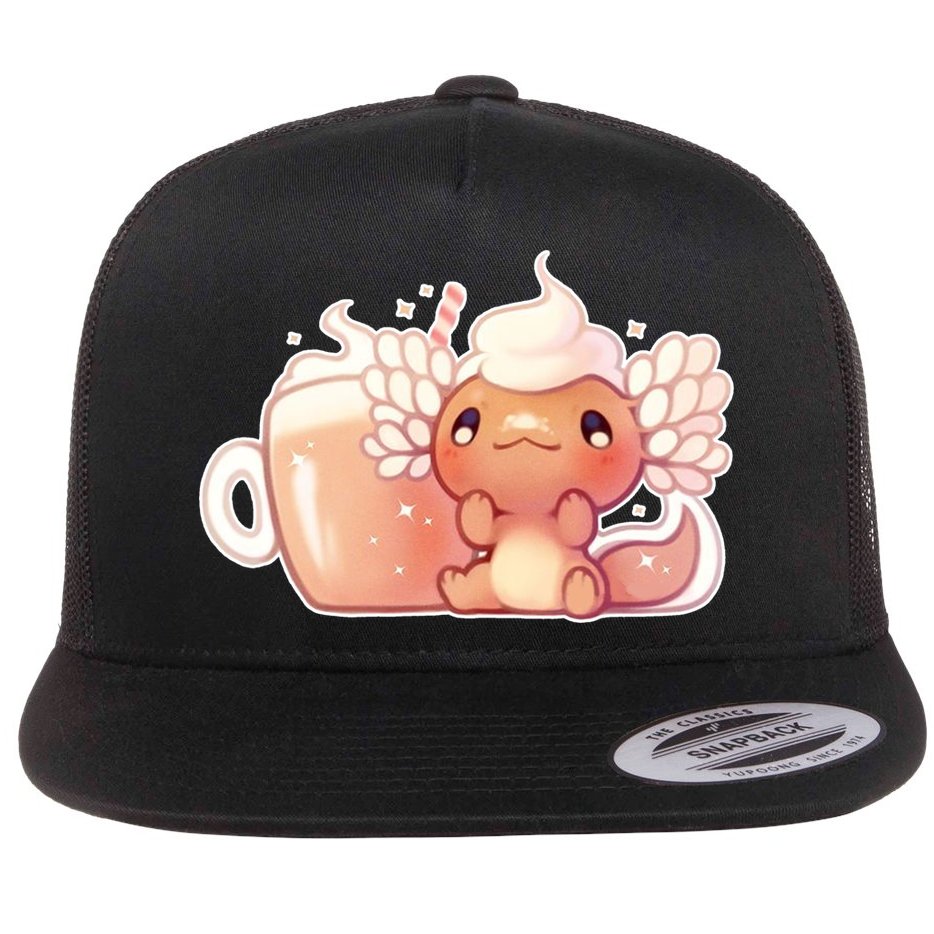 Cappuccino Axolotl Flat Bill Trucker Hat