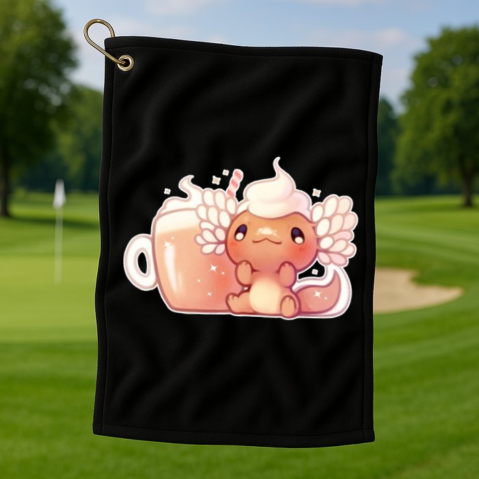 Cappuccino Axolotl Golf Towel